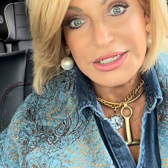 Free People Large Teal and Gold Long Coat - Picture 10 of 10